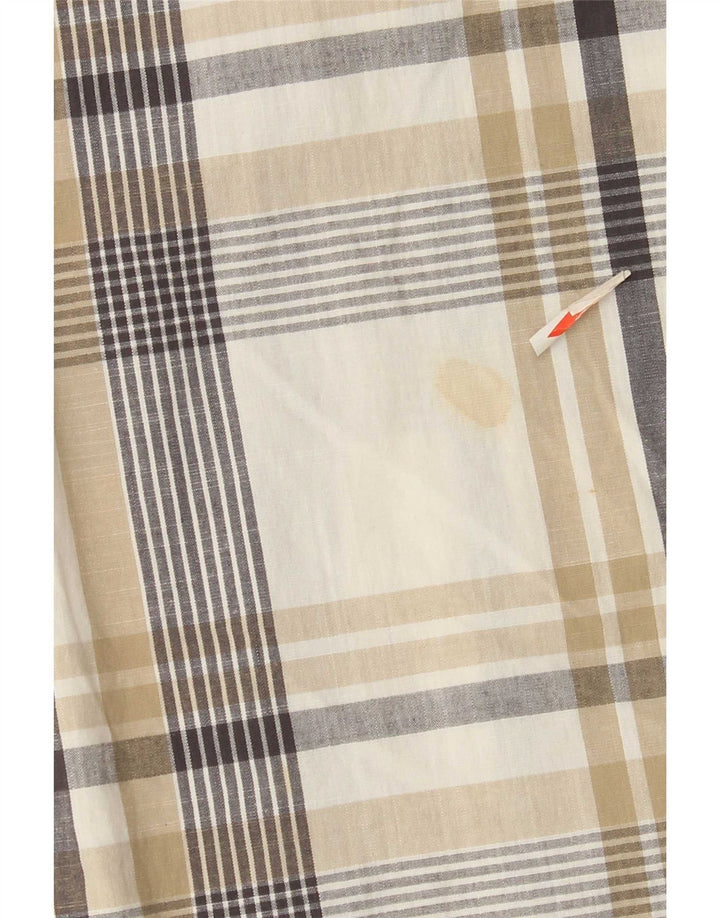 Wrangler Mens Western Shirt 3XL Beige Plaid Cotton