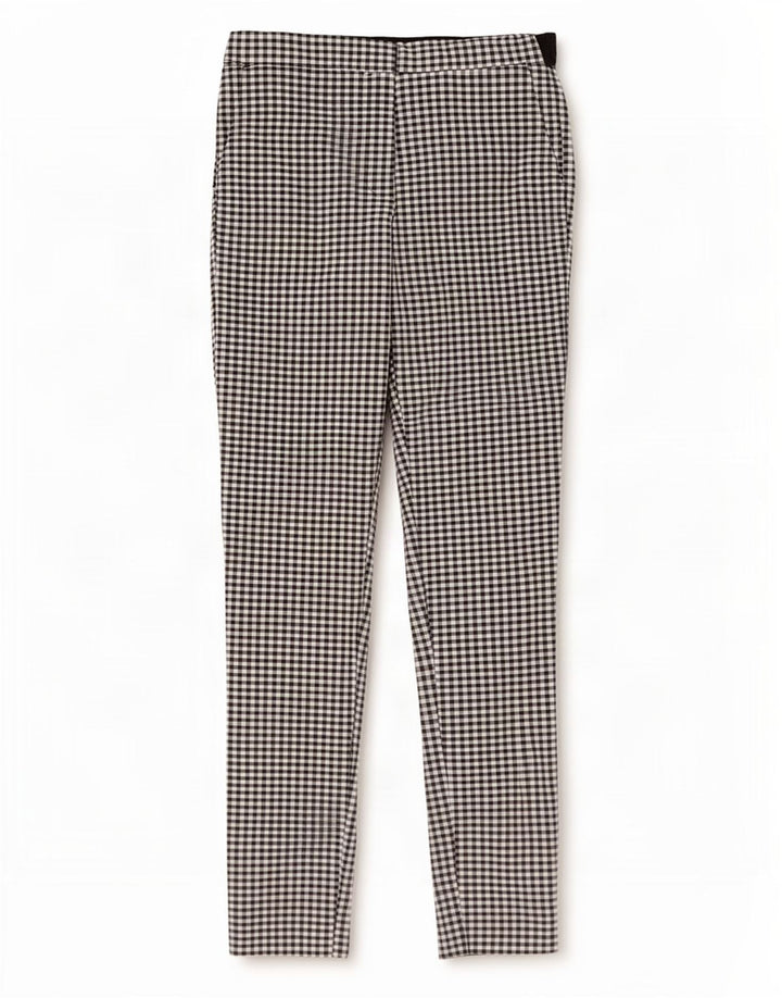 Zara Womens Slim Chino Trousers Small W27 L27 Black Gingham