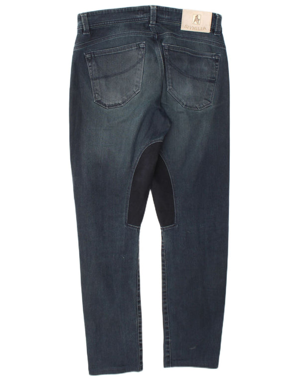 SIVIGLIA Mens Slim Jeans W31 L29 Navy Blue Colourblock Cotton