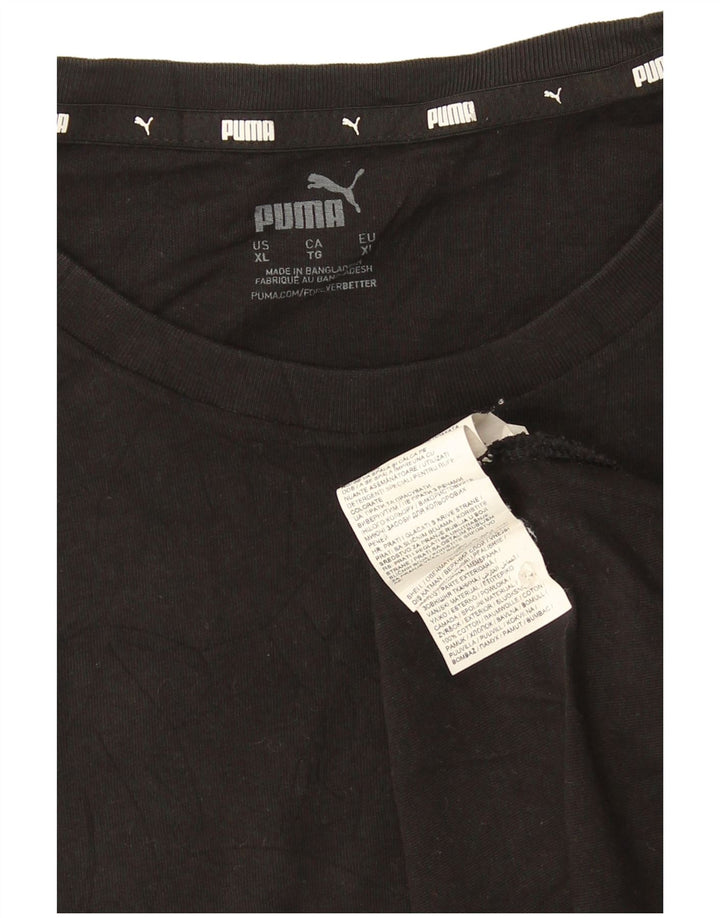 Puma Mens T-Shirt Top XL Black Cotton