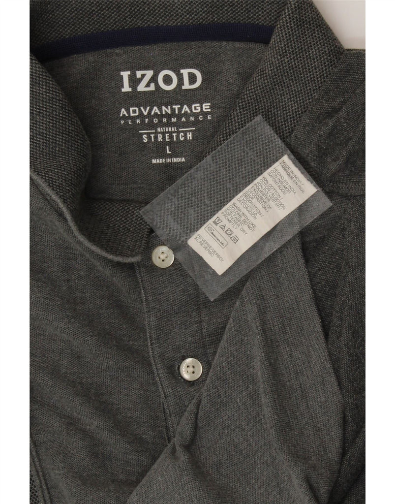 IZOD Mens Stretch Polo Shirt Large Grey Cotton Vintage Izod and Second-Hand Izod from Messina Hembry 