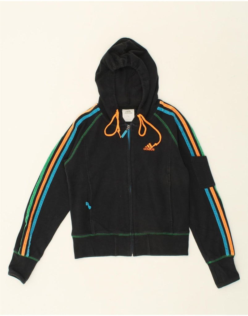 ADIDAS Boys Zip Hoodie Sweater 10-11 Years Medium Black Cotton | Vintage Adidas | Thrift | Second-Hand Adidas | Used Clothing | Messina Hembry 