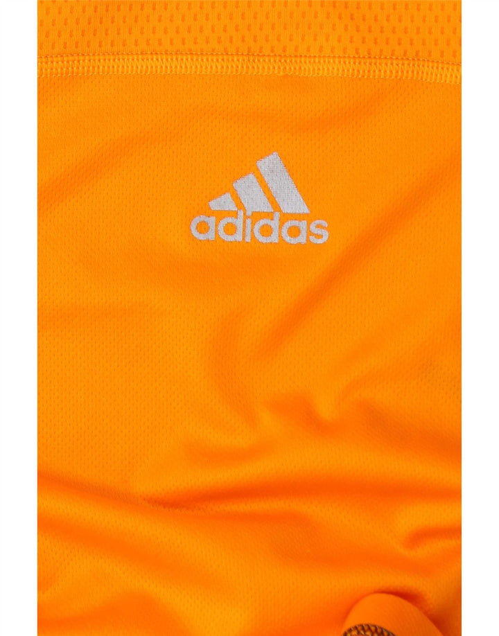 Adidas Mens T-Shirt Top Medium Orange Colourblock