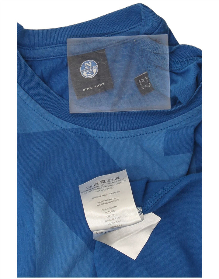North Sails Mens Graphic T-Shirt Top Large Blue Cotton