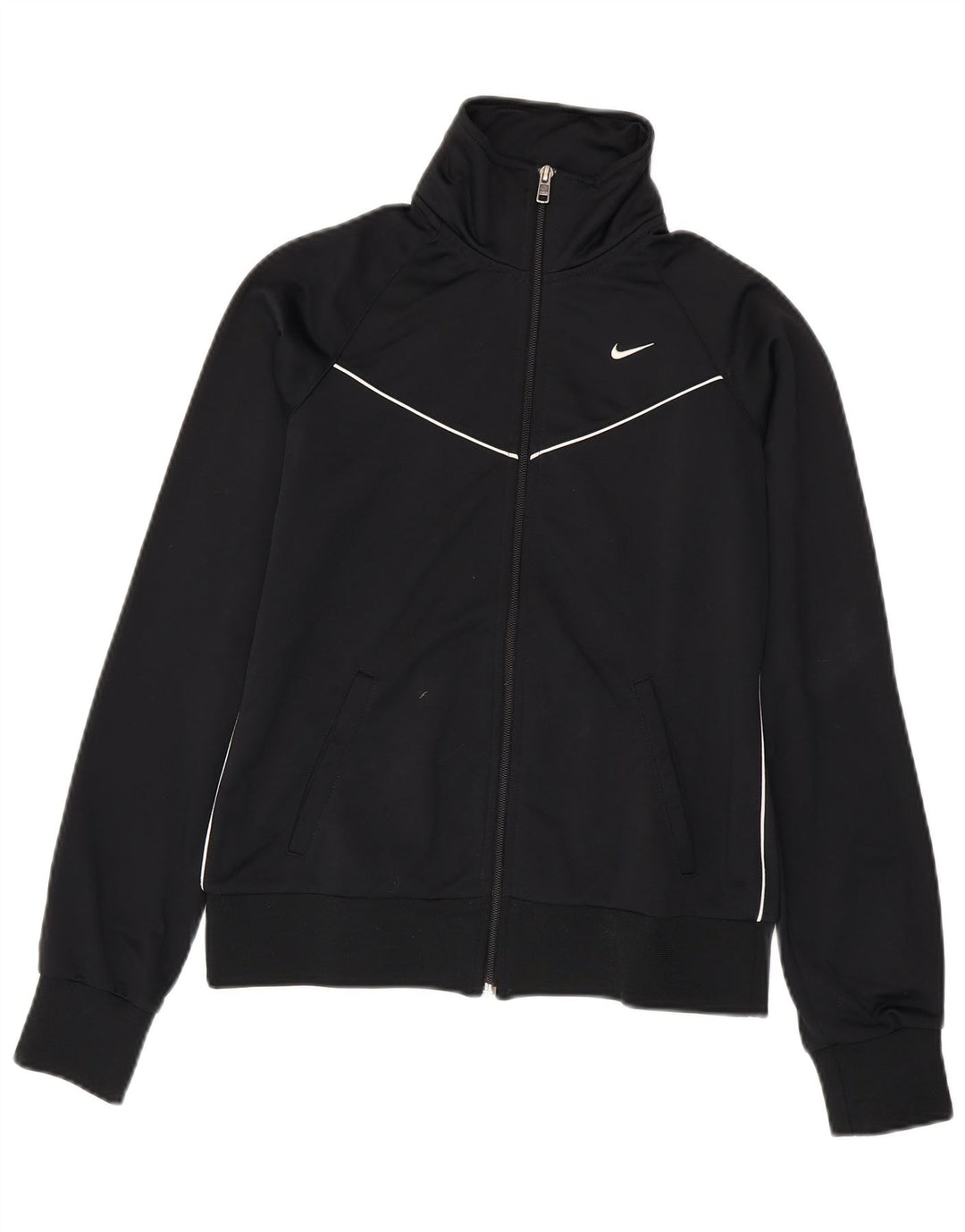 NIKE Womens Tracksuit Top Jacket UK 12 Medium Black
