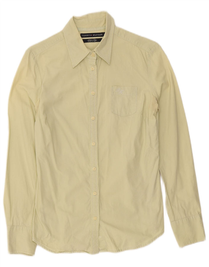 Tommy Hilfiger Womens Shirt UK 10 Small Yellow