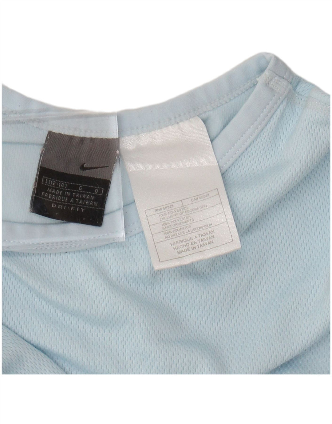 NIKE Womens Dri Fit Top Long Sleeve US 12/14 Large Blue Polyester