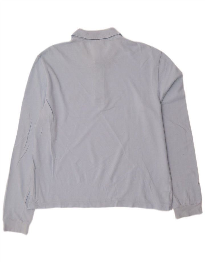 LACOSTE Mens Long Sleeve Polo Shirt Size 4 Medium Blue Cotton