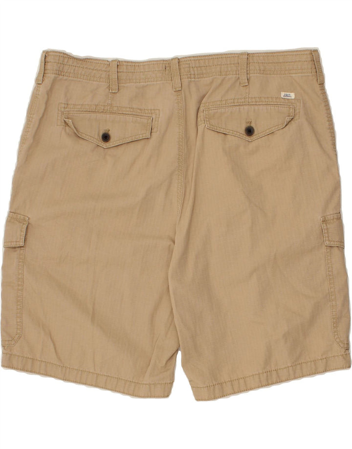IZOD Mens Cargo Shorts W38 XL Beige Check Cotton Vintage Izod and Second-Hand Izod from Messina Hembry 