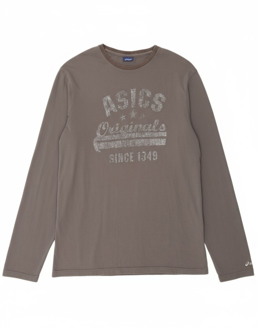 ASICS Mens Originals Graphic Top Long Sleeve Medium Grey Cotton