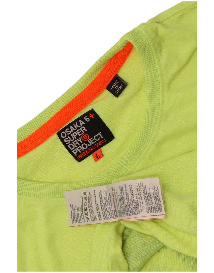 Superdry Mens Osaka Graphic T-Shirt Top 2XL Green Polyester