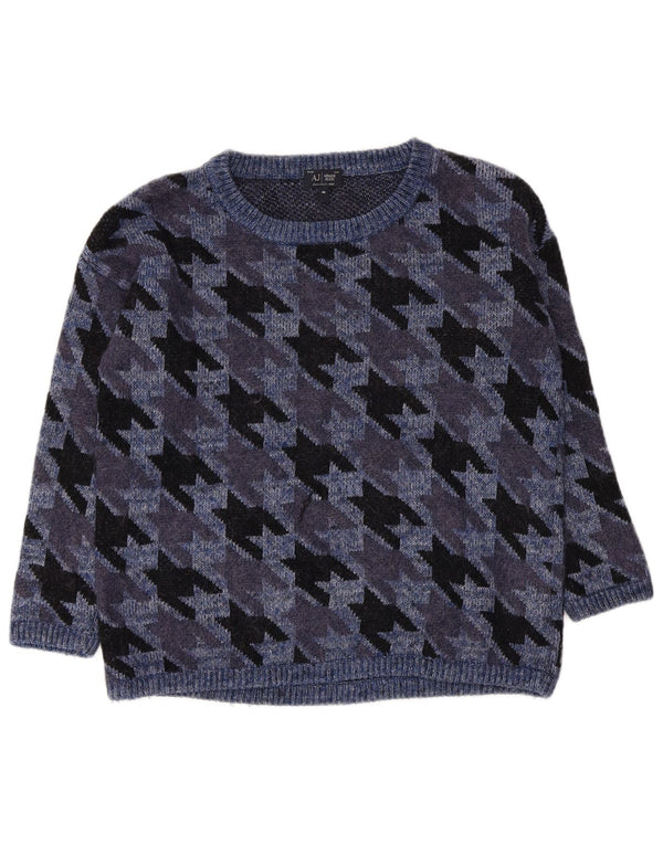 Armani Jeans Womens Boat Neck Jumper Sweater EU 40 Medium Navy Blue