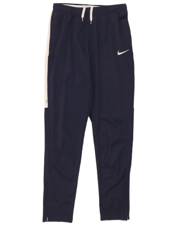 Nike Boys Dri Fit Tracksuit Trousers 13-14 Years XL Navy Blue Colourblock