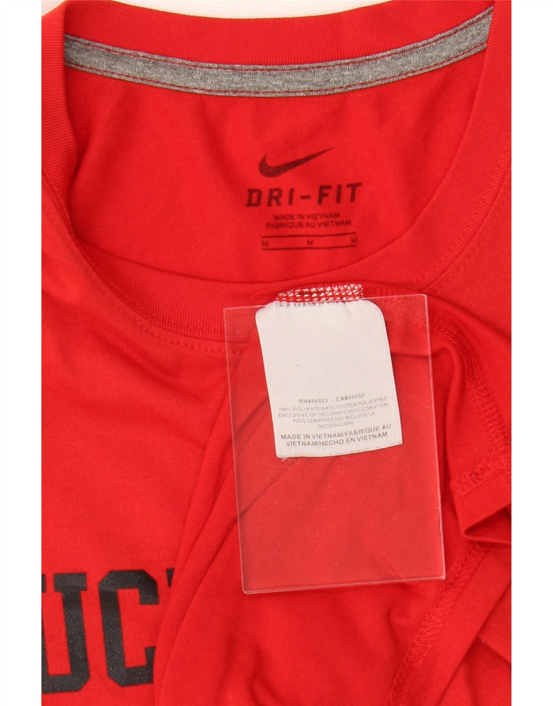 NIKE Mens Dri Fit Graphic T-Shirt Top Medium Red Polyester Vintage Nike and Second-Hand Nike from Messina Hembry 