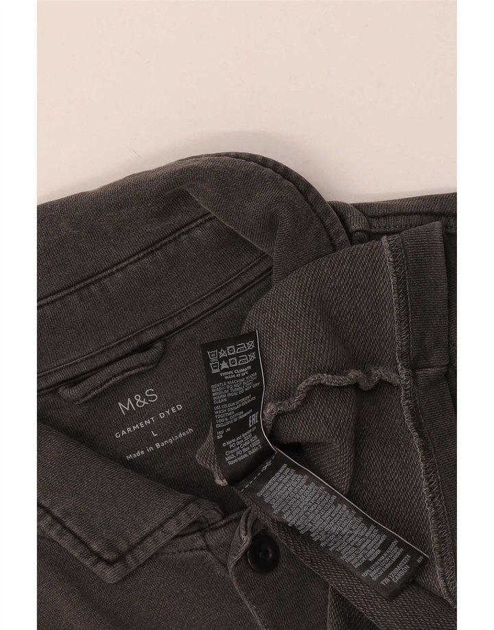 Marks & Spencer Mens Shirt Large Grey Cotton