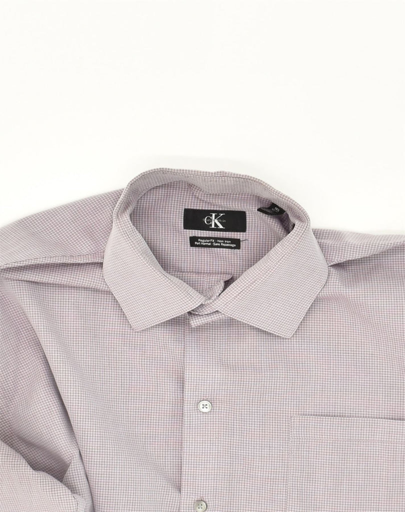 CALVIN KLEIN Mens NON - IRON Regular Fit Shirt Size 161/2 Large Purple | Vintage Calvin Klein | Thrift | Second-Hand Calvin Klein | Used Clothing | Messina Hembry 