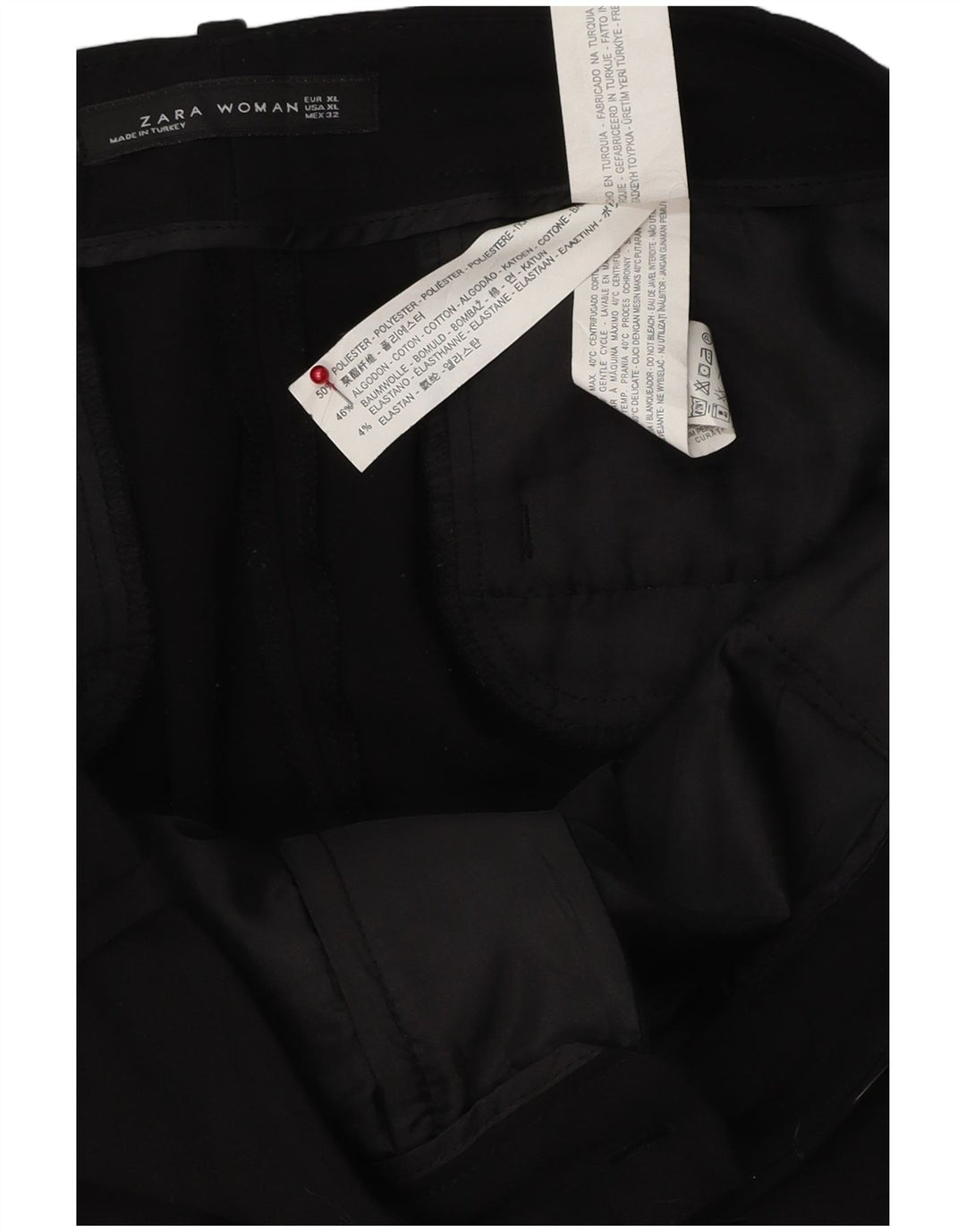 Zara Womens Slim Chino Trousers XL W32 L26 Black Polyester