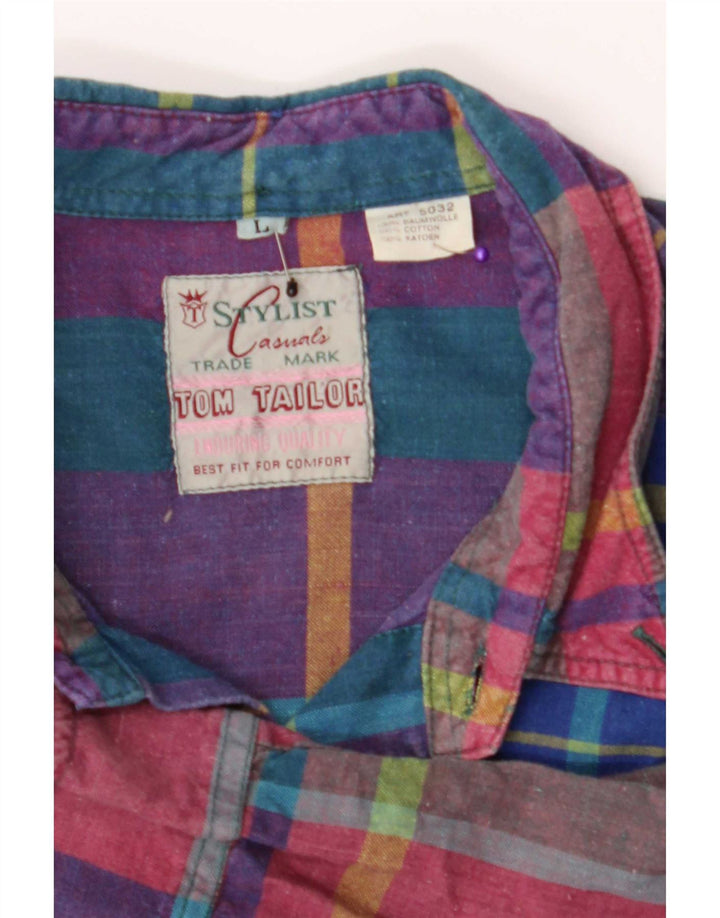 Tom Tailor Mens Shirt Large Multicoloured Check Cotton
