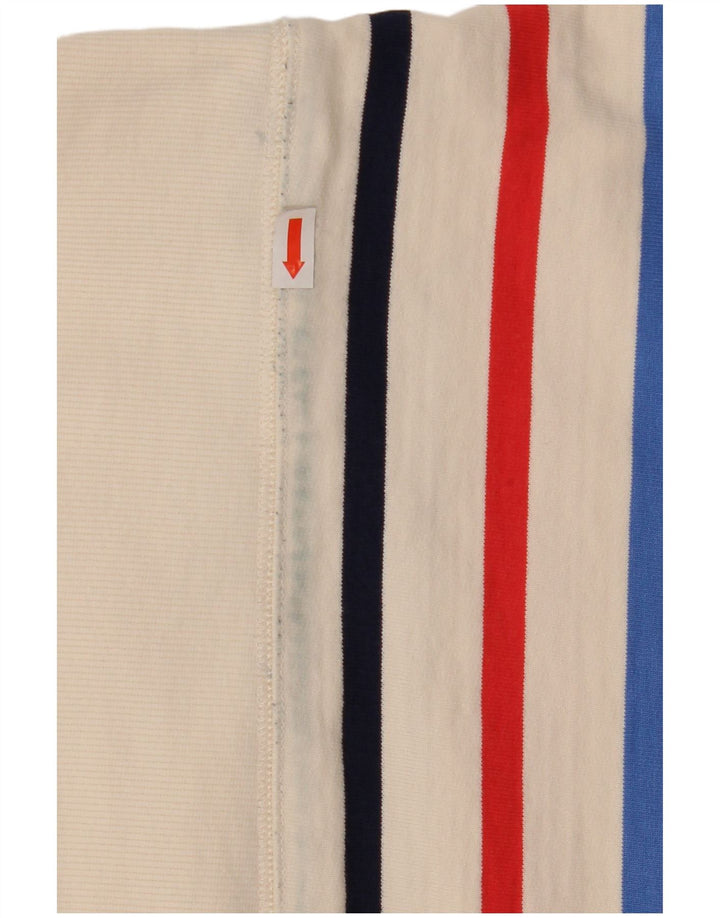 Joules Womens Oversized Sweatshirt Jumper UK 8 Small White Striped Cotton