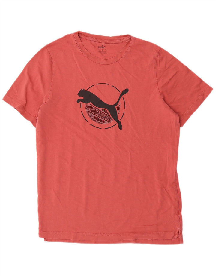 Puma Mens Graphic T-Shirt Top Medium Red Cotton