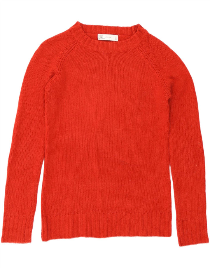 Zara Womens Boat Neck Jumper Sweater UK 12 Medium Red