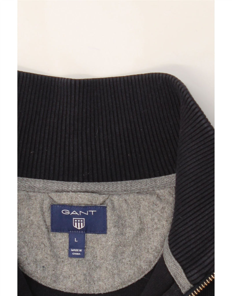 GANT Mens Zip Neck Jumper Sweater Large Navy Blue Cotton Vintage Gant and Second-Hand Gant from Messina Hembry 
