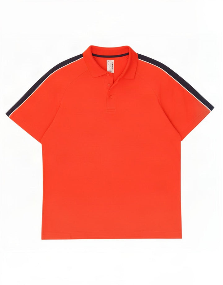 Fila Mens Polo Shirt Large Red Colourblock Polyamide