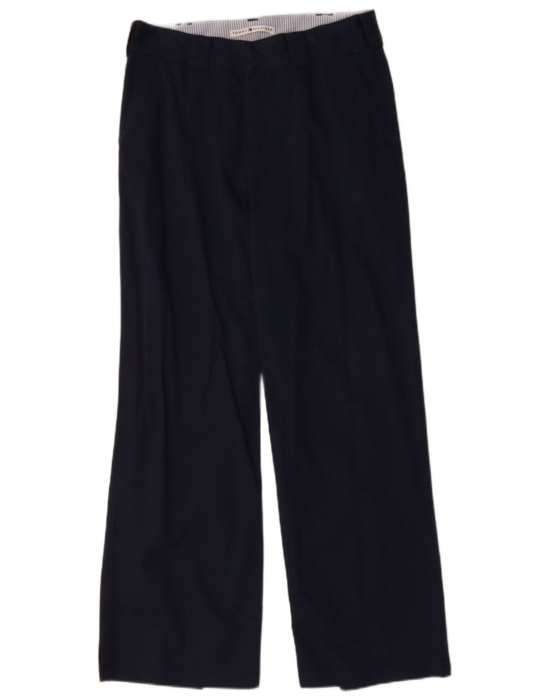 TOMMY HILFIGER Womens Bootcut Chino Trousers US 12 Large W32 L30 Navy Blue