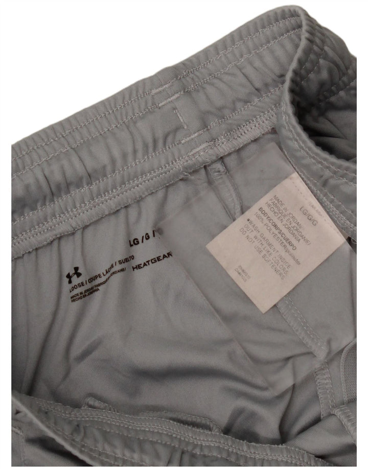 UNDER ARMOUR Mens Heat Gear Graphic Sport Shorts Large  Grey Polyester