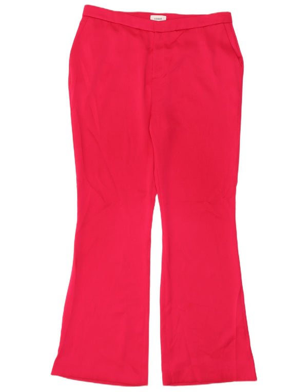 Coast Womens Bootcut Chino Trousers UK 16 Large W36 L32 Pink Polyester