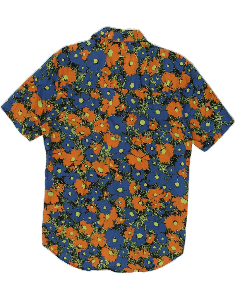 VOLCOM Mens Short Sleeve Classic Fit Shirt Small Navy Blue Floral Cotton | Vintage Volcom | Thrift | Second-Hand Volcom | Used Clothing | Messina Hembry 