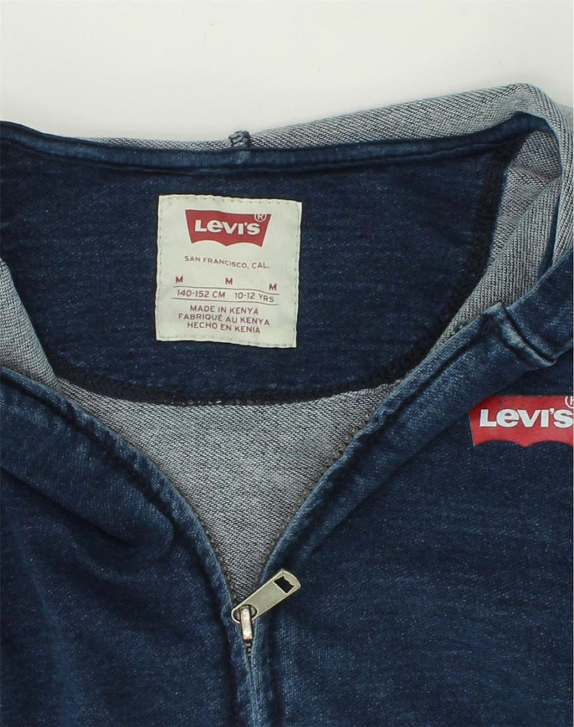 LEVI'S Boys Zip Hoodie Sweater 10-11 Years medium Blue Cotton | Vintage Levi's | Thrift | Second-Hand Levi's | Used Clothing | Messina Hembry 