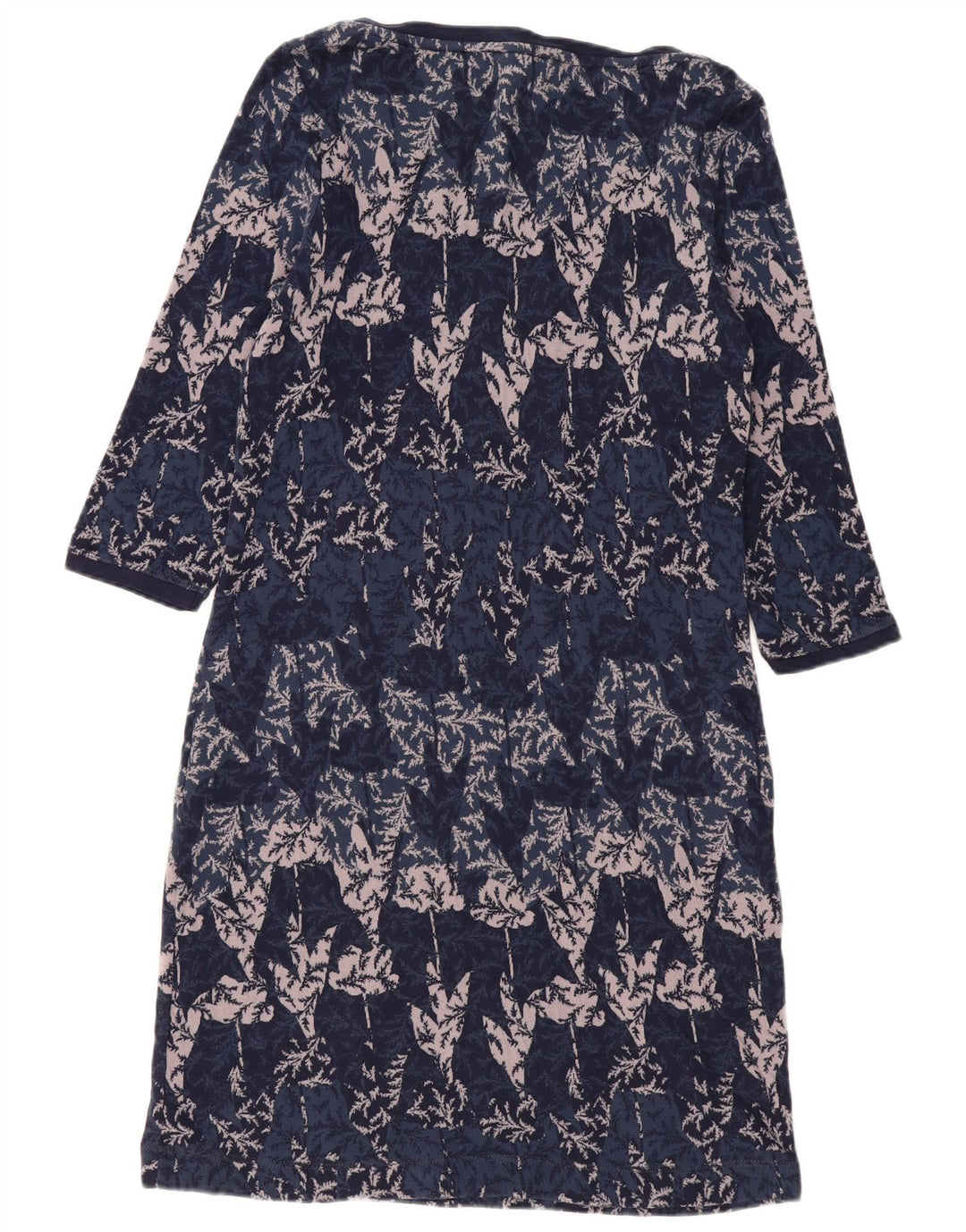 White Stuff Womens 3/4 Sleeve Basic Dress UK 14 Medium Navy Blue Floral