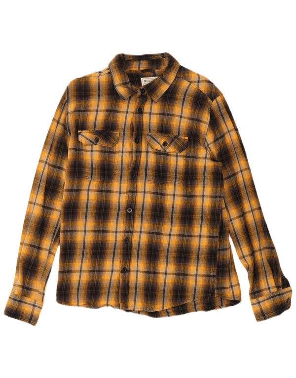 Mountain Warehouse Mens Flannel Shirt Large Yellow Check Cotton