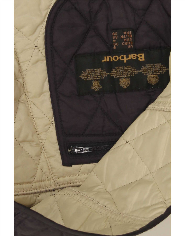 Barbour Womens Quilted Jacket UK 8 Small Navy Blue Polyamide