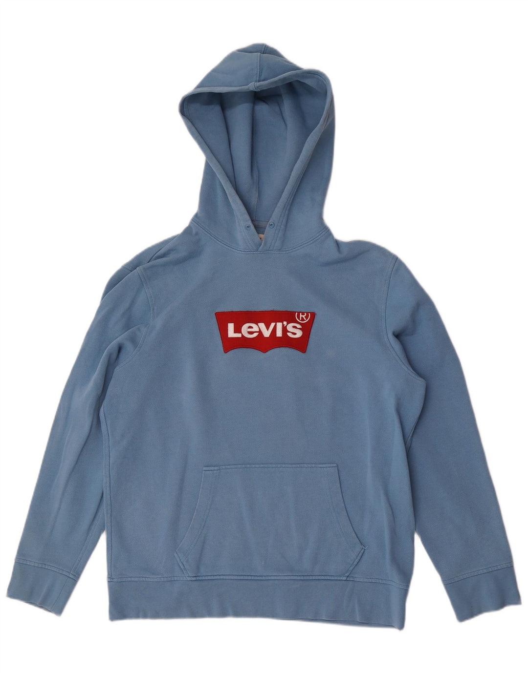 Levi's Mens Graphic Hoodie Jumper Large Blue Cotton