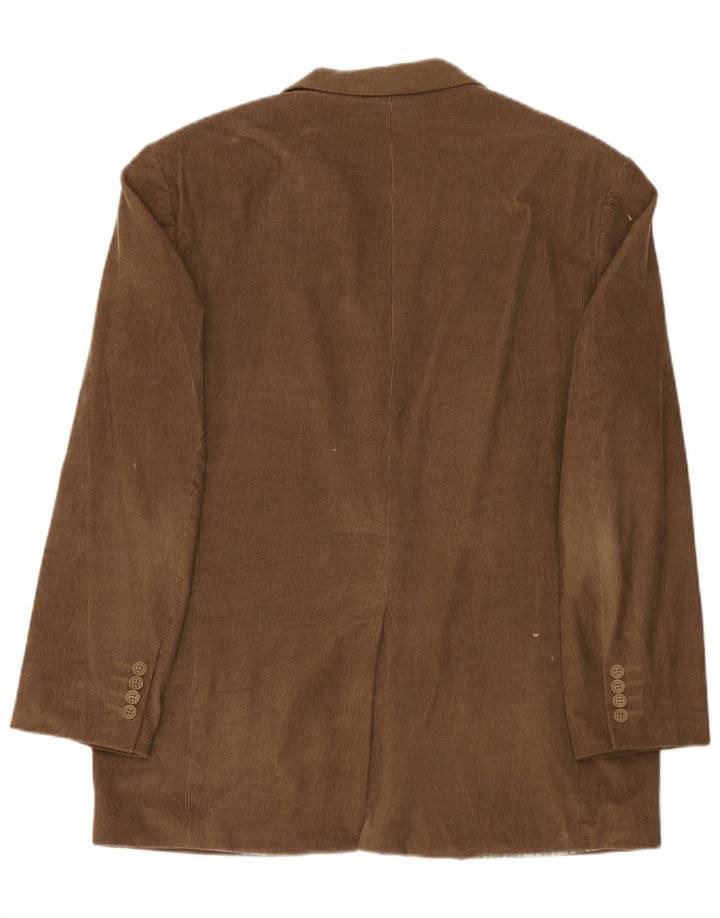 Marks & Spencer Mens 3 Button Corduroy Blazer Jacket UK 42 Large Brown