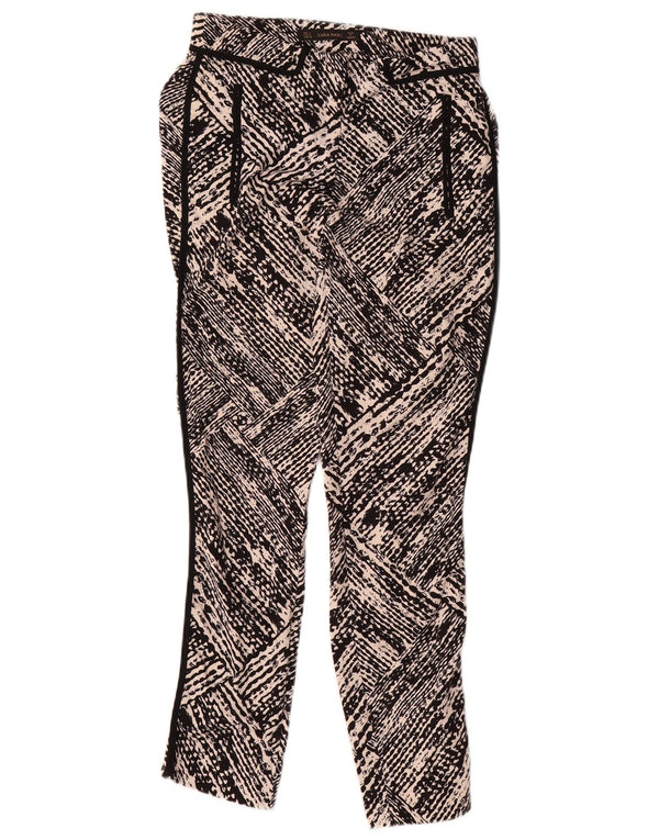 Zara Womens Abstract Pattern Slim Casual Trousers Small W26 L27 Black