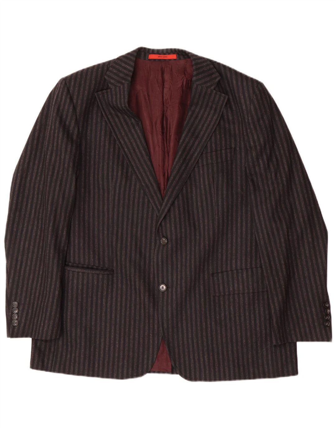 Pierre Cardin Mens 2 Button Blazer Jacket UK 40 Large Grey Pinstripe Wool