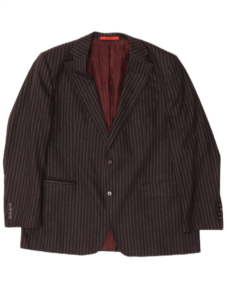 Pierre Cardin Mens 2 Button Blazer Jacket UK 40 Large Grey Pinstripe Wool