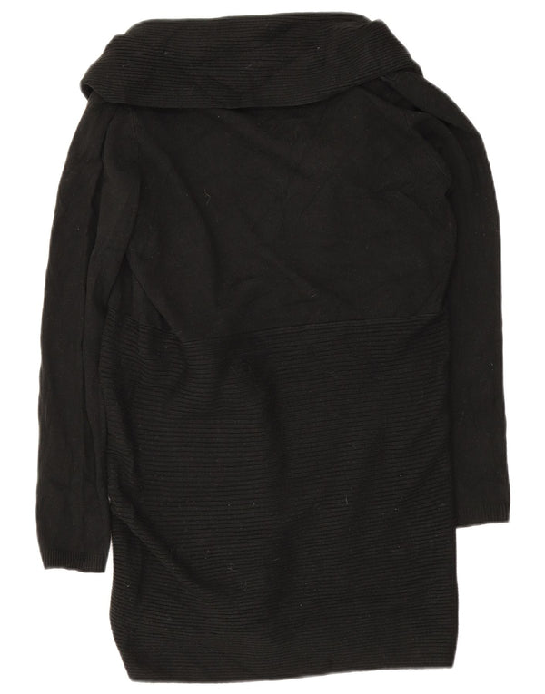 Lipsy Womens Longline Open Cardigan Sweater UK 10 Small Black Acrylic