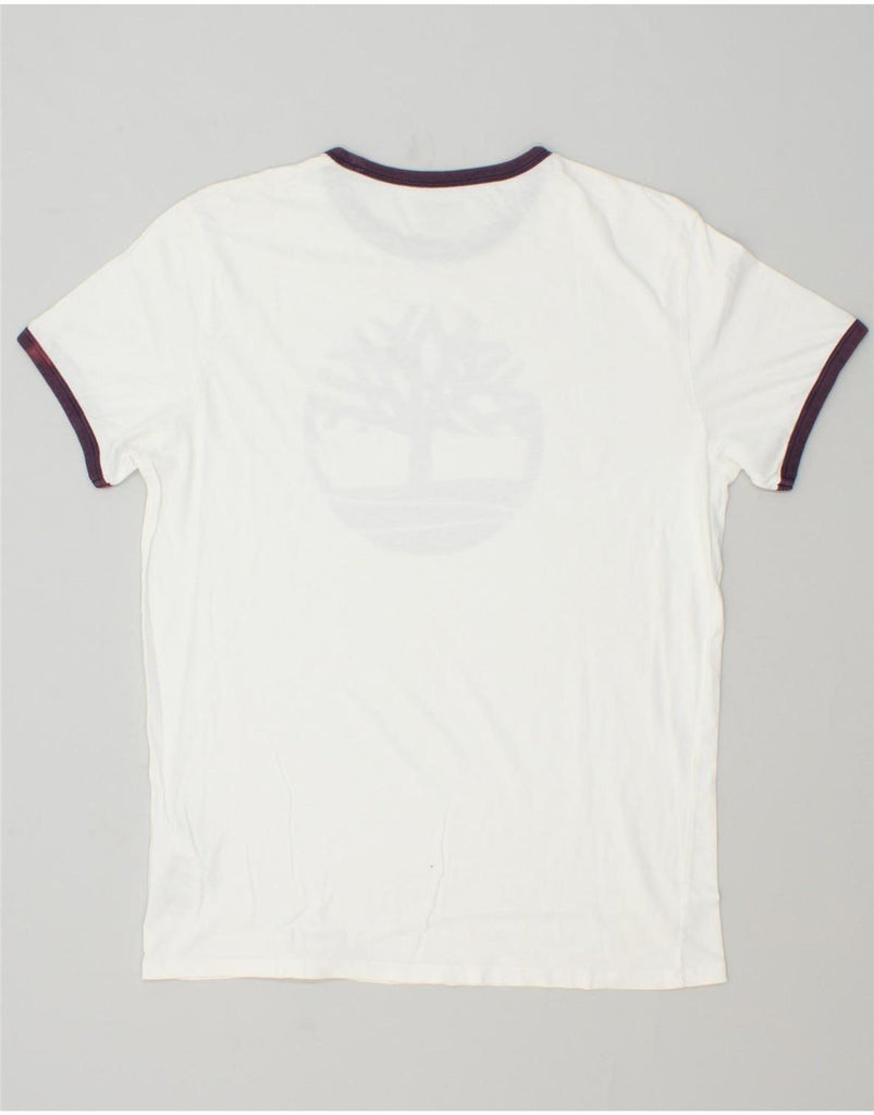 TIMBERLAND Mens Graphic T-Shirt Top Medium White Cotton Vintage Timberland and Second-Hand Timberland from Messina Hembry 