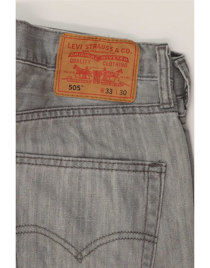 Levi's Mens 505 Straight Jeans W33 L30 Grey Cotton