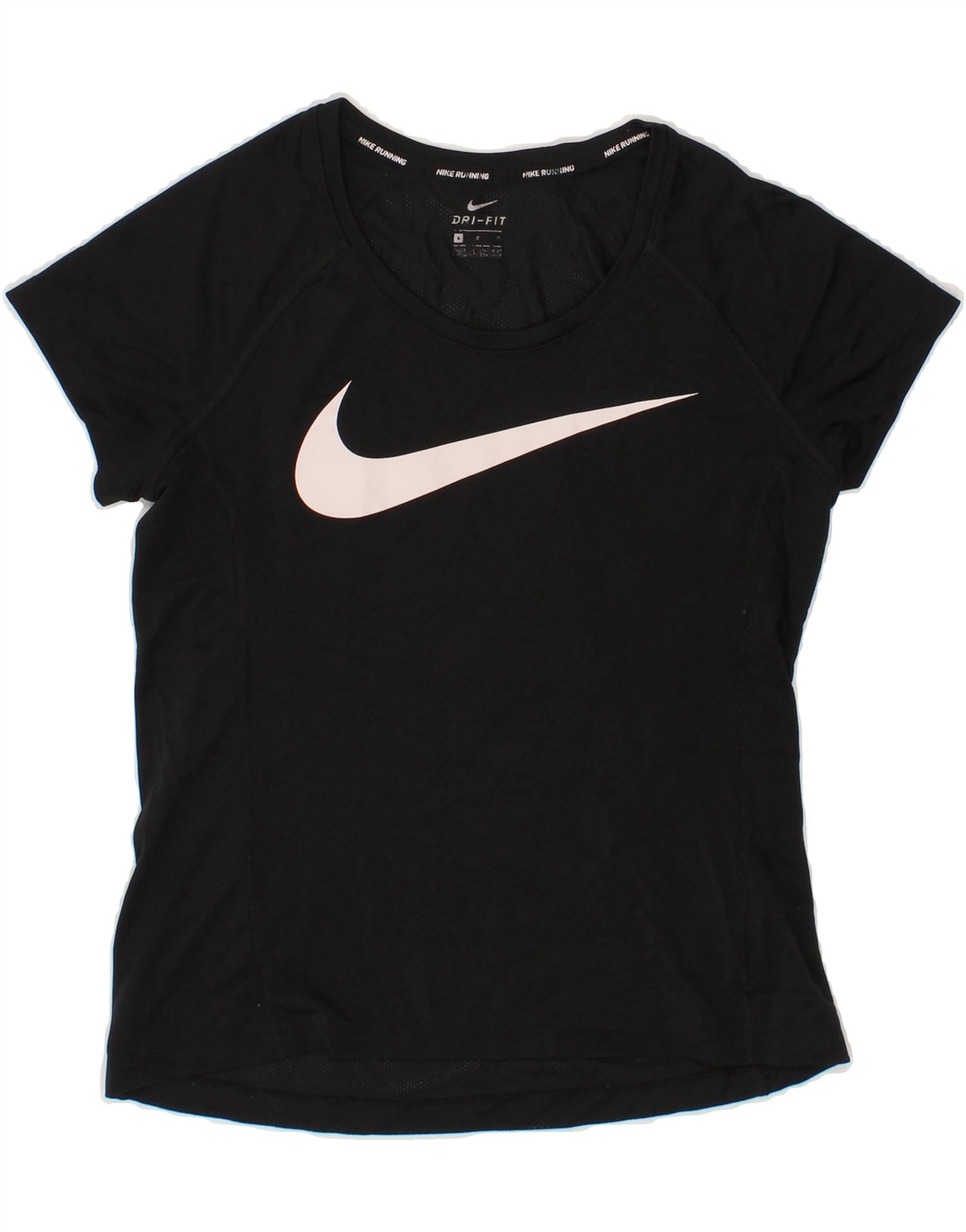 NIKE Womens Dri Fit Graphic T-Shirt Top UK 10 Small Black