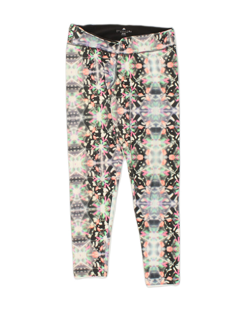 ADIDAS Womens Graphic Leggings UK 12-14 Medium Multicoloured Floral | Vintage Adidas | Thrift | Second-Hand Adidas | Used Clothing | Messina Hembry 