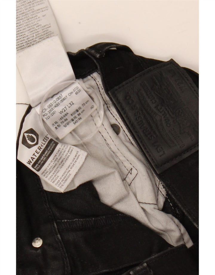 LEVI'S Womens Skinny Jeans W27 L32 Black Cotton