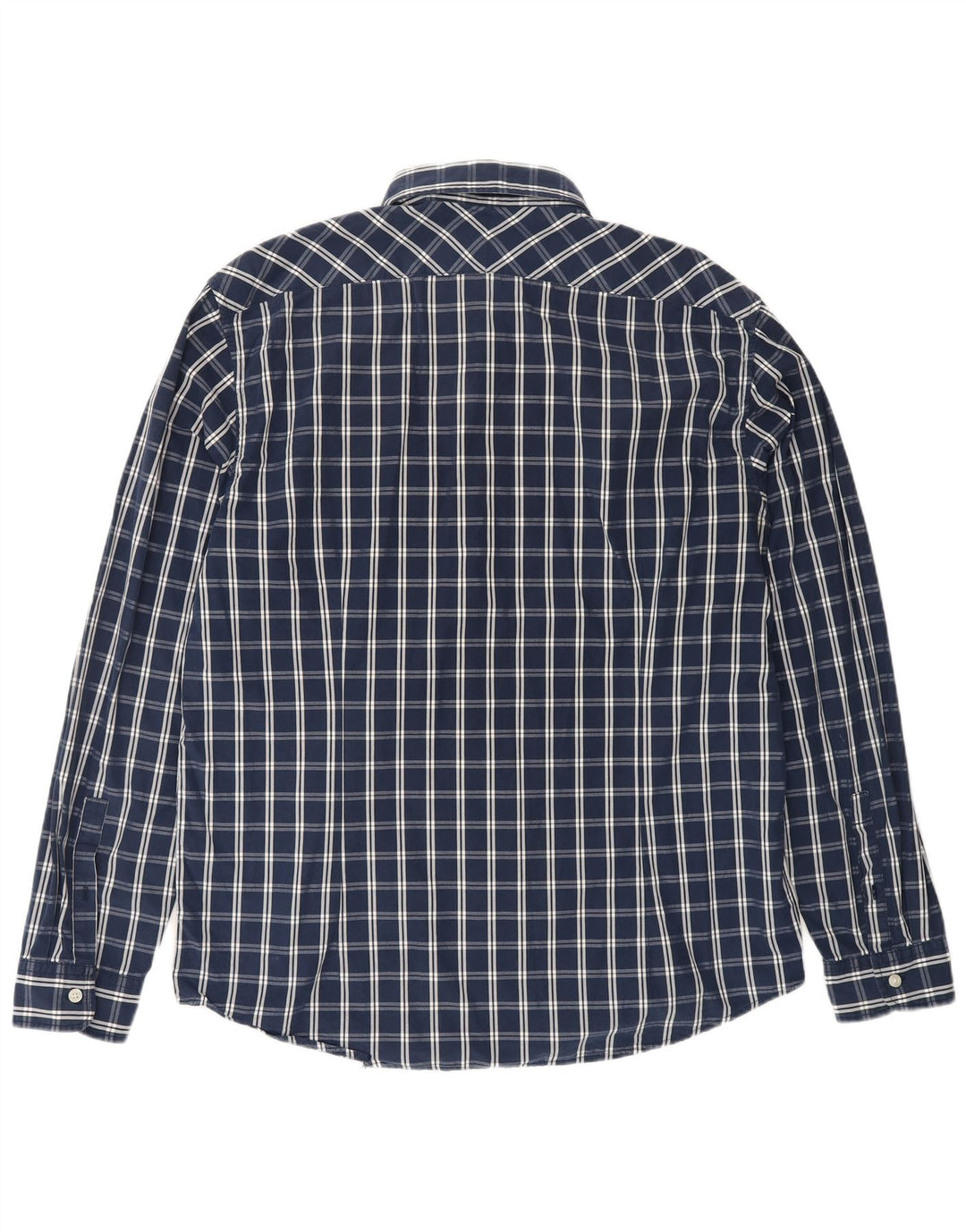 ESPRIT Mens Shirt XL Navy Blue Check Cotton