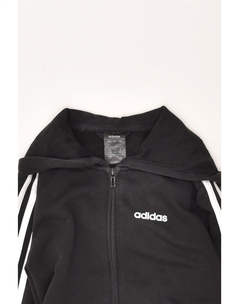 ADIDAS Boys Zip Hoodie Sweater 8-9 Years Black Cotton | Vintage Adidas | Thrift | Second-Hand Adidas | Used Clothing | Messina Hembry 