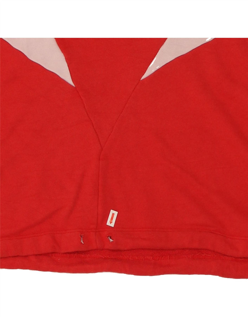 LEVI'S Womens Oversized Crop Sweatshirt Jumper UK 6 XS Red Colourblock | Vintage Levi's | Thrift | Second-Hand Levi's | Used Clothing | Messina Hembry 