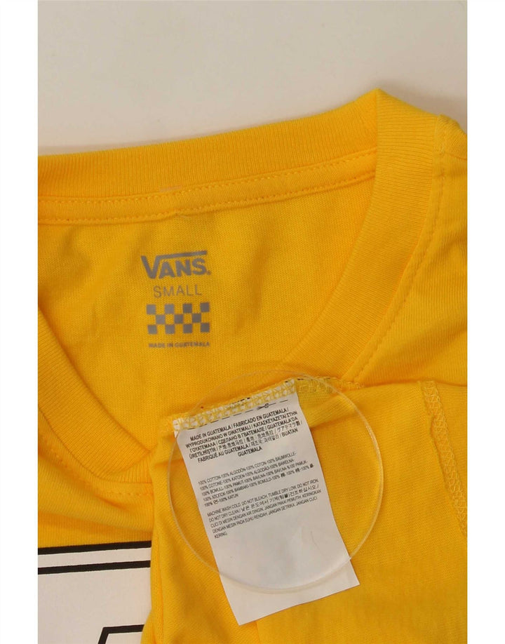 Vans Mens Graphic Top Long Sleeve Small Yellow Cotton